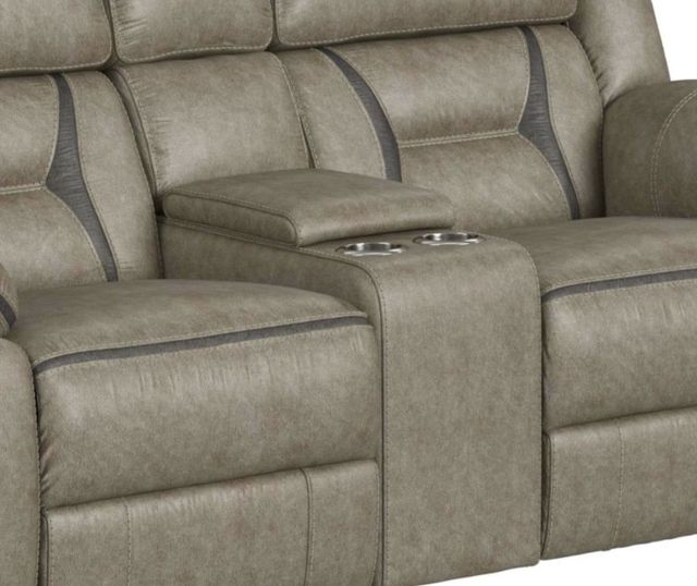 Elements International Engage Corral Gray Manual Reclining Loveseat with Console-1