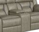 Elements International Engage Corral Gray Manual Reclining Loveseat with Console-1