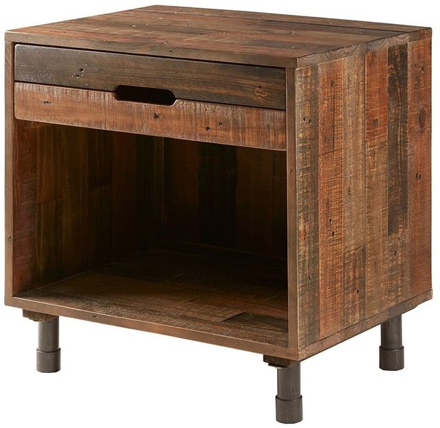 Olliix by INK+IVY Light Brown Multi Renu Solid Wood Nightstand-2
