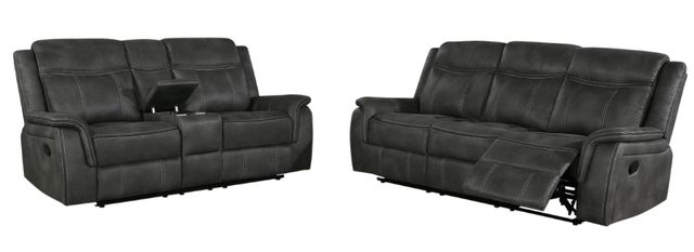 Coaster® Lawrence 2-Piece Charcoal Manual Reclining Living Room Set-0
