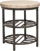 Riverside Furniture Capri Alabaster Travertine Round Side Table with Black Base-0