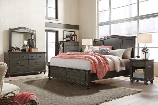 aspenhome® Oxford Peppercorn Queen Sleigh Storage Bed-3