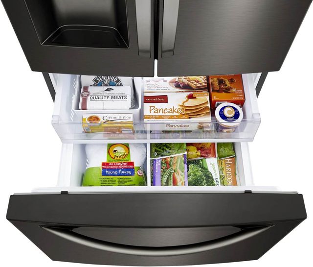 LG 33 in. 24.5 Cu. Ft. PrintProof™ Black Stainless Steel French Door Refrigerator-3