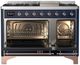 Ilve® Majestic III 48" Midnight Blue Pro Style Dual Fuel Natural Gas Range with Triple Glass Door and Copper Trim-1