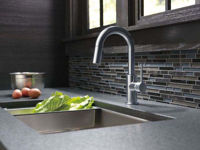 Delta Trinsic® Arctic Stainless Single Handle Pull-Down Bar/Preparation Faucet with Limited Swivel-3