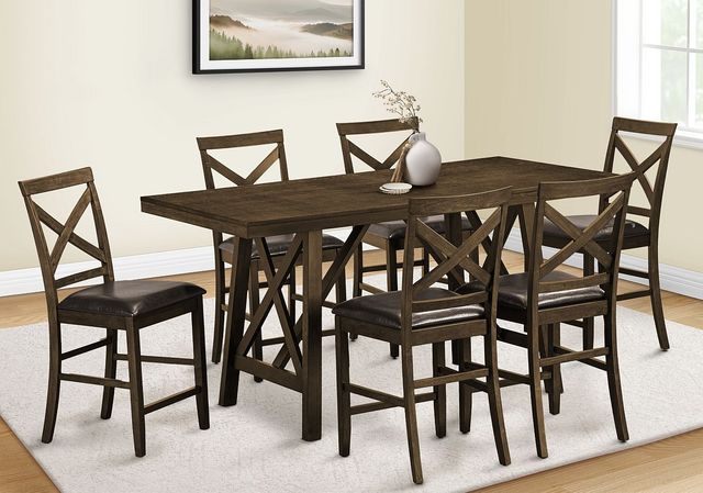 Monarch Specialties Inc. Dark Walnut 72" Rectangular Counter Height Dining Table-1