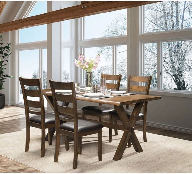 Mazin Furniture Sansa Warm Oak Brown Dining Table-2