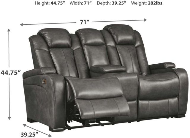 Signature Design by Ashley® Turbulance Quarry Power Reclining Loveseat-2