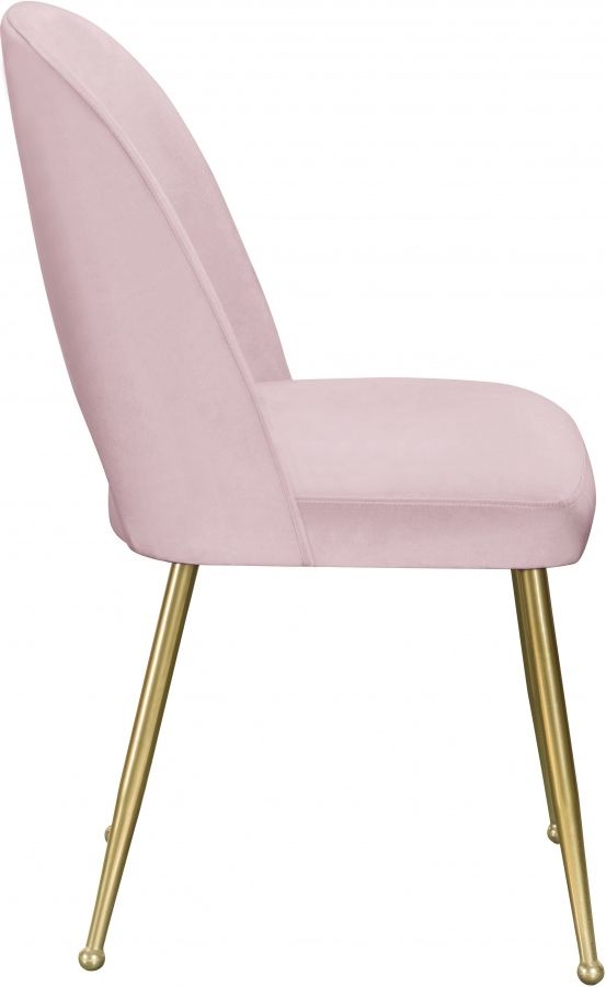 Meridian Furniture Logan Pink/Gold Velvet Dining Chair-2