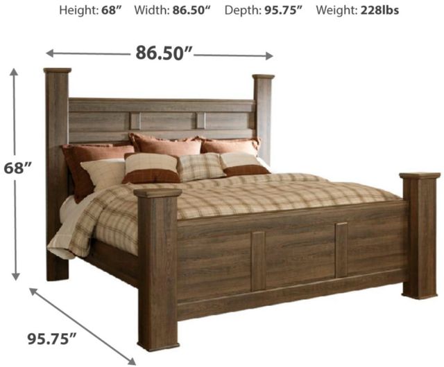 Signature Design by Ashley® Juararo Dark Brown California King Poster Bed-1