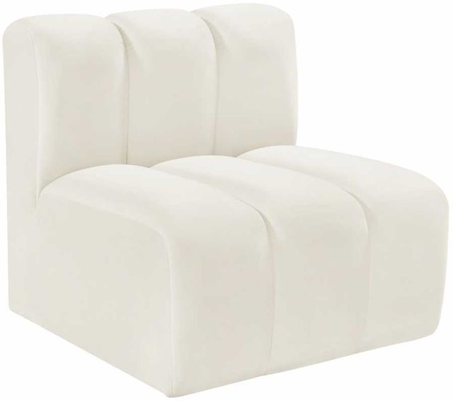 Meridian Furniture Arc Cream Velvet Upholstered Modular Straight Chair-0