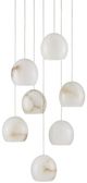 Currey & Company Lazio Multi-Drop Natural/Painted Silver Pendant Lighting-1