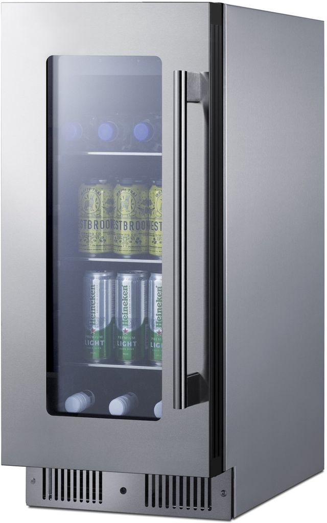 Summit® 15" 2.6 Cu. Ft. Stainless Steel Built-In Beverage Center -3