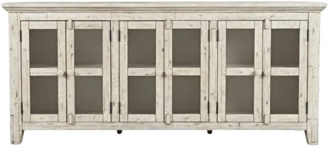 Jofran Inc. Rustic Shores Scrimshaw Cream 6-Door Low Accent Cabinet-2