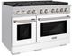 ZLINE Paramount 48" Satin Stainless Steel Pro Style Dual Fuel Range with White Matte Door-2