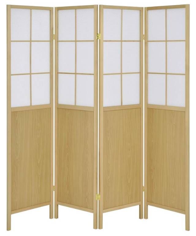 Coaster® Edwards Natural 4-Panel Room Divider Folding Shoji Screen-2