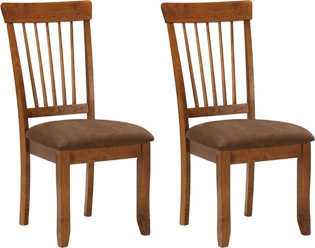 Ashley® Berringer 2-Piece Rustic Brown Dining Upholstered Side Chair Set-1