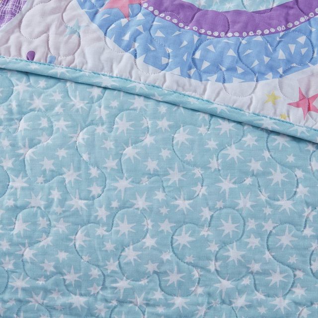 Olliix by Urban Habitat Kids Emily Printed Rainbow Cotton Reversible Multi Full/Queen Coverlet Set-3