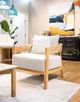 Bramble Raleigh Natural/Sand Cream Fabric/Teak Outdoor Chair-5
