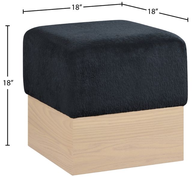 Meridian Furniture Havre Black/Natural Upholstered Ottoman-1