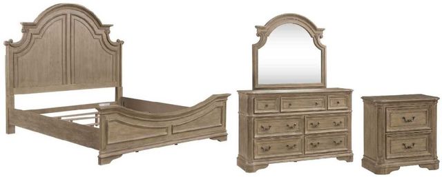 Liberty Furniture Magnolia Manor 4-Piece Weathered Bisque California King Panel Bedroom Set-0