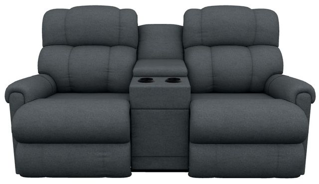 La-Z-Boy® Pinnacle Denim Power Wall Reclining Loveseat with Console, Headrest, and Lumbar-1