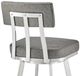 Armen Living Benjamin Brushed Stainless Steel/Gray Bar Stool-4