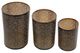 A & B Home 3-Piece Gold/Matte Bronze Pierced Metal Hurricane Set-2