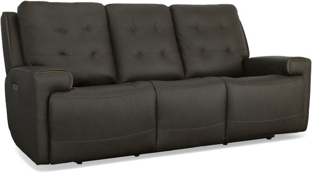 Flexsteel® Iris Charcoal Power Reclining Sofa with Power Headrests-0