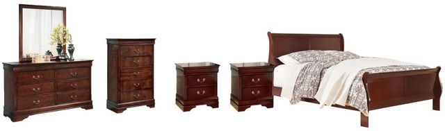Signature Design by Ashley® Alisdair 6-Piece Dark Brown King Sleigh Bed Set-0