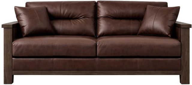 International Furniture Direct Walnut Brown Leather Sofa-2