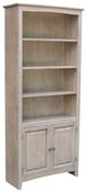 John Thomas Furniture® Home Accents Taupe Gray 72" Shaker Bookcase with a Pair Bookcase Doors-0