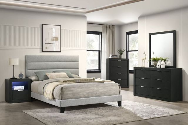 New Classic® Home Furnishings Asher Charcoal Nightstand with LED-2