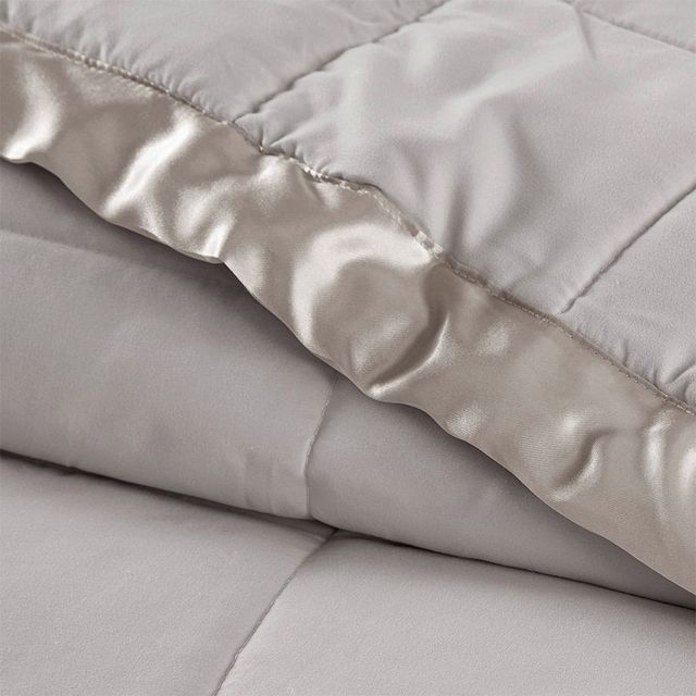 Olliix by Madison Park Grey All Season Hypoallergenic Microfiber Down Alternative King Windom Blanket-1