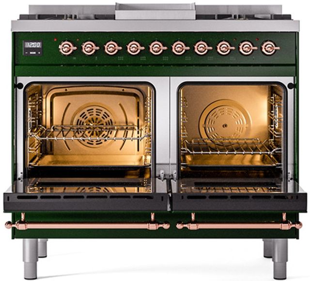 Ilve® Nostalgie II Series 40" Emerald Green Pro Style Dual Fuel Range-1