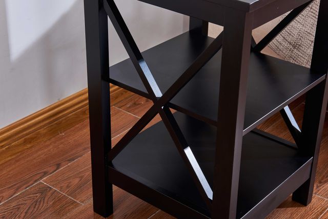 Milton Green Stars Black X-Side Panel End Table-2