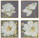 A & B Home 4-Piece Gold/White Flower Wall Art Prints Set-0