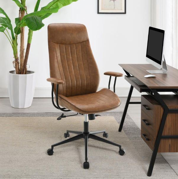 Coaster® Ranger Brown Upholstered Adjustable Home Office Desk Chair -7