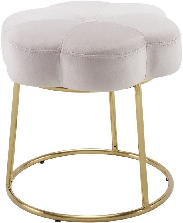 Linon Flower Pink Vanity Stool-0