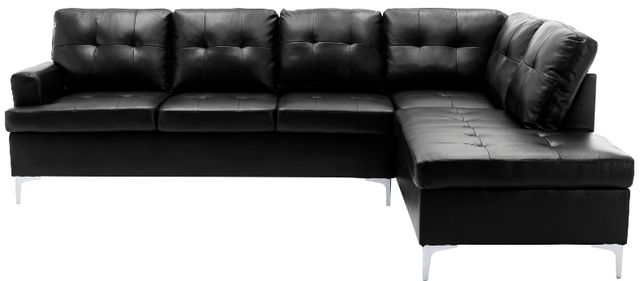 Homelegance® Barrington 3-Piece Black Right-Arm Facing Sectional and Chaise with Ottoman-3