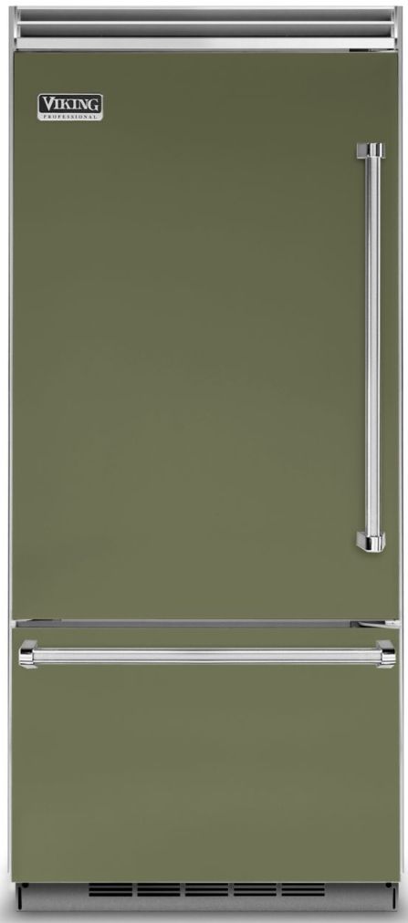 Viking® 5 Series 36 in. 20.4 Cu. Ft. Cypress Green Built In Bottom Freezer Refrigerator-0
