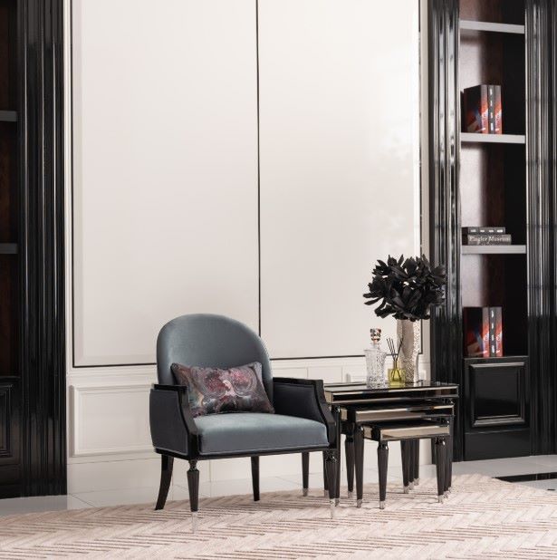 Michael Amini® La Francaise Azure/Black Accent Chair-1