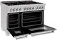 ZLINE 48" Satin Stainless Steel Pro Style Dual Fuel Range with White Matte Door-4