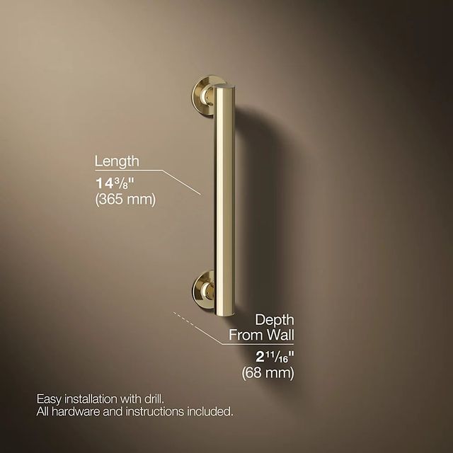 KOHLER® Purist® Vibrant French Gold 12" Grab Bar-2