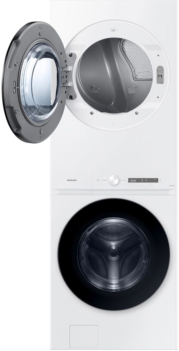 Samsung Bespoke White Gas Laundry Center, 4.6 Cu. Ft. Washer, 7.6 Cu. Ft. Dryer-2