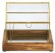 A & B Home Clear/Gold 8.5" Glass House Box-1