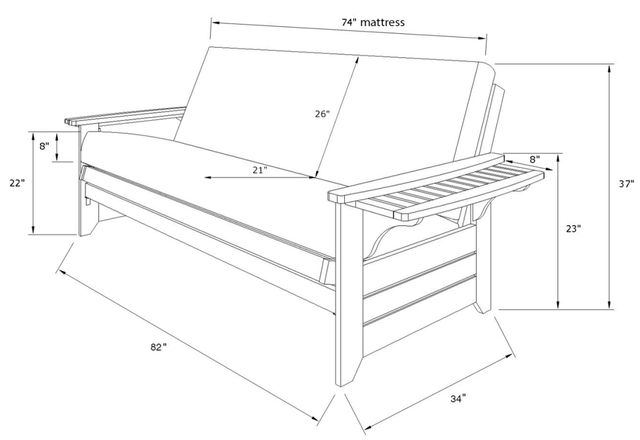 Kodiak Furniture Phoenix Butternut Full Futon Frame-3