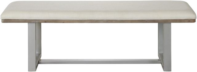 Riverside Furniture Intrigue Gray/Hazelwood/White Upholstered Dining Bench-1