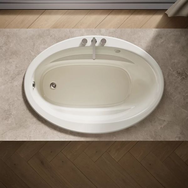 KOHLER® Sunward® Biscuit 60" x 42" Drop-In Heated BubbleMassage™ Air Bath-1