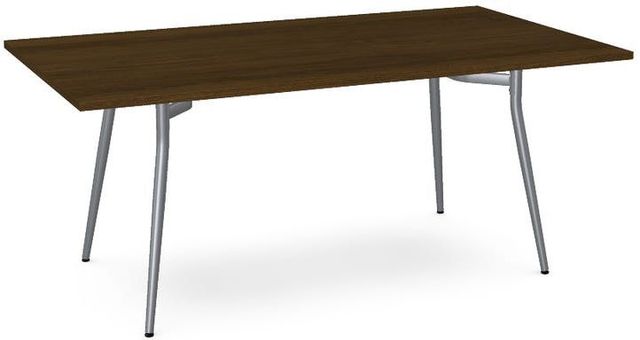 Amisco Customizable Alys 31" Rectangular Table with 72" Walnut Veneer Top-0